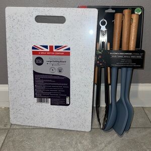 NWT! Cutting board and Kitchen Utensil Set